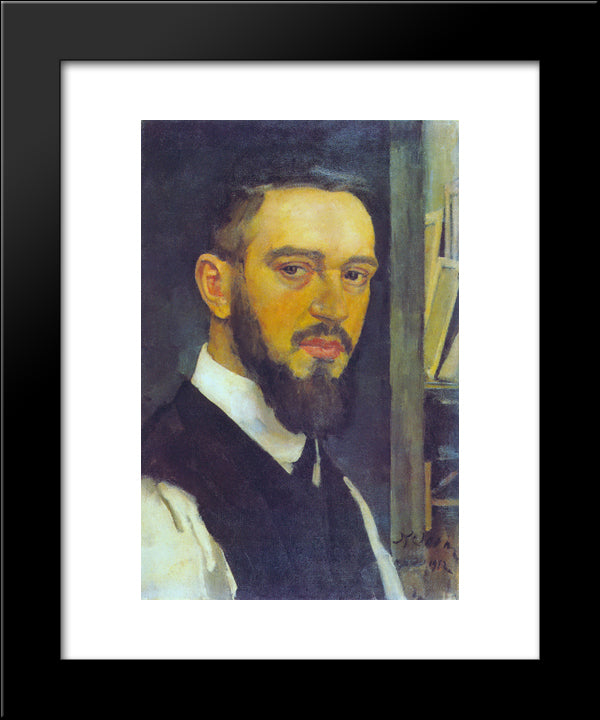Self - Portrait 20x24 Black Modern Wood Framed Art Print Poster by Yuon, Konstantin