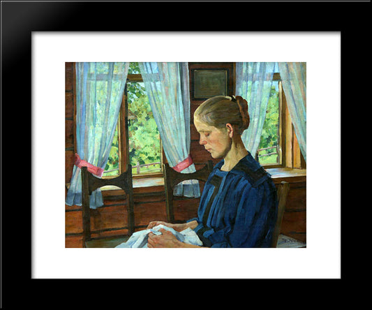 Shura'S Portrait 20x24 Black Modern Wood Framed Art Print Poster by Yuon, Konstantin