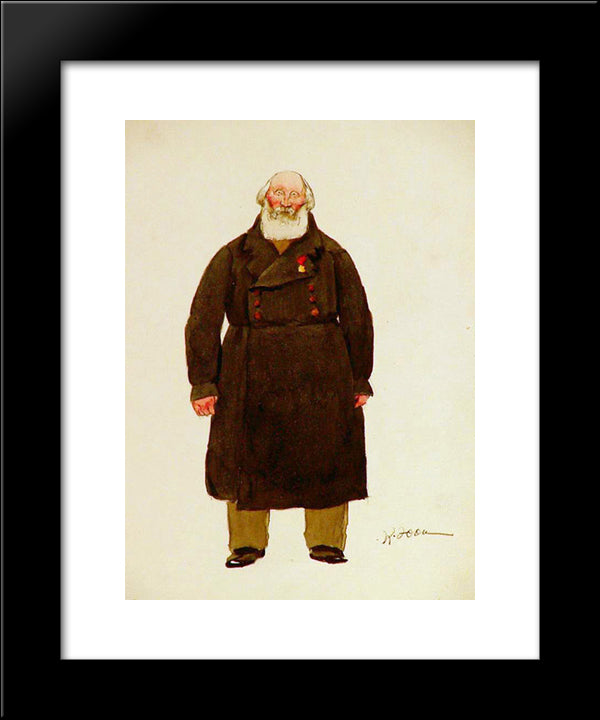 Sketch Of Theatre Costume 20x24 Black Modern Wood Framed Art Print Poster by Yuon, Konstantin