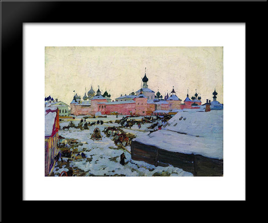 Spring Evening. Rostov The Great 20x24 Black Modern Wood Framed Art Print Poster by Yuon, Konstantin
