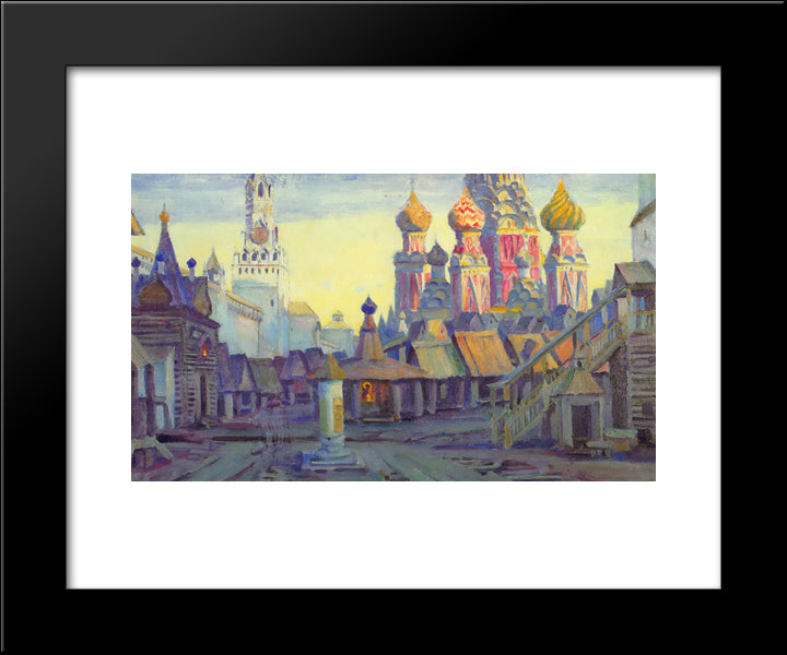 Stage Design For Mussorgsky'S Opera 'Khovanshina' 20x24 Black Modern Wood Framed Art Print Poster by Yuon, Konstantin