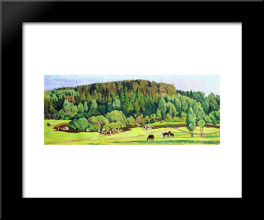 Summer Day 20x24 Black Modern Wood Framed Art Print Poster by Yuon, Konstantin