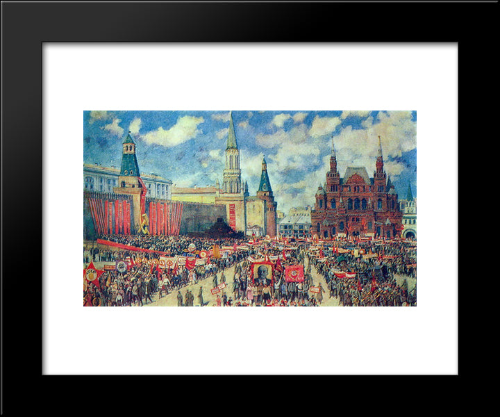 The 1St May Demonstration On The Red Square At 1929 20x24 Black Modern Wood Framed Art Print Poster by Yuon, Konstantin
