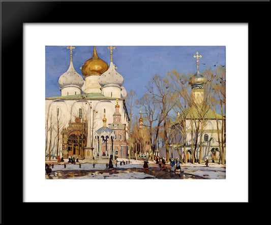 The Annunciation Day 20x24 Black Modern Wood Framed Art Print Poster by Yuon, Konstantin