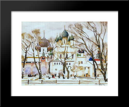 The Cathederal In Rostov The Great 20x24 Black Modern Wood Framed Art Print Poster by Yuon, Konstantin