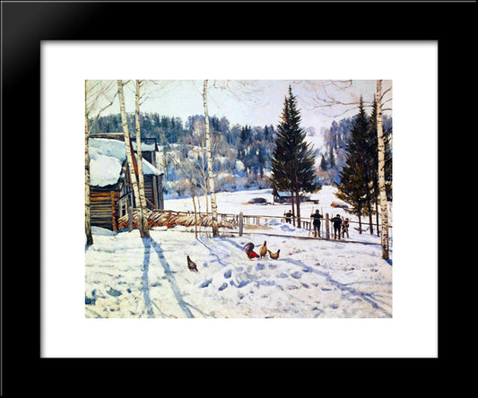 The End Of Winter. Noon. Ligachevo 20x24 Black Modern Wood Framed Art Print Poster by Yuon, Konstantin