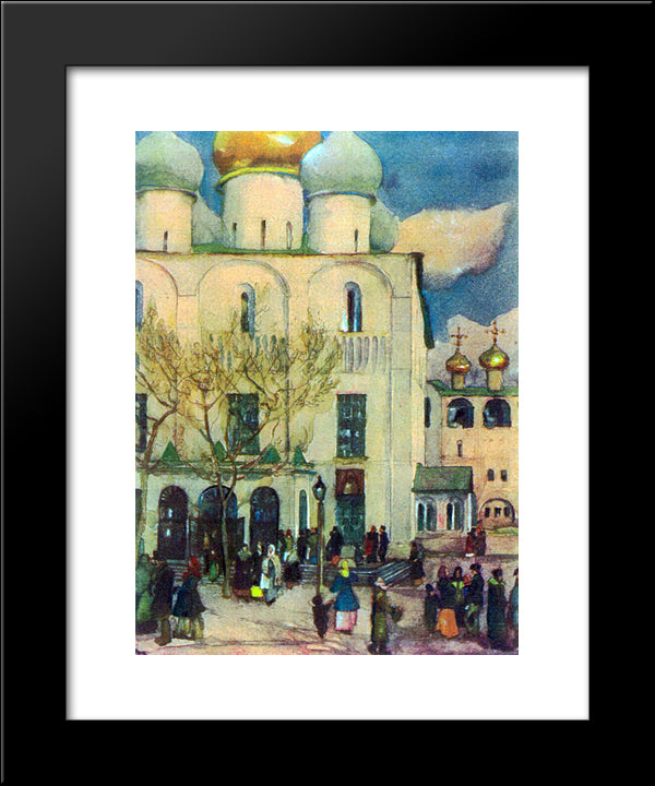 The First Easter'S Day 20x24 Black Modern Wood Framed Art Print Poster by Yuon, Konstantin