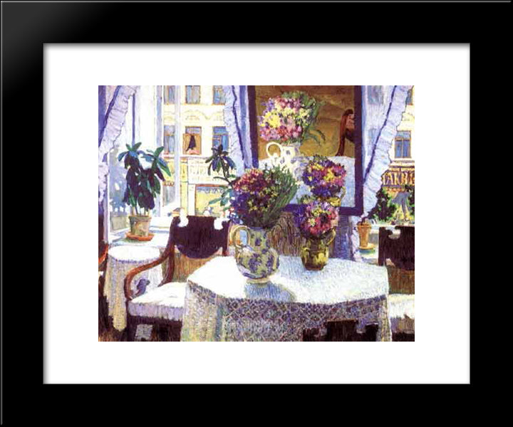 The Interieur 20x24 Black Modern Wood Framed Art Print Poster by Yuon, Konstantin