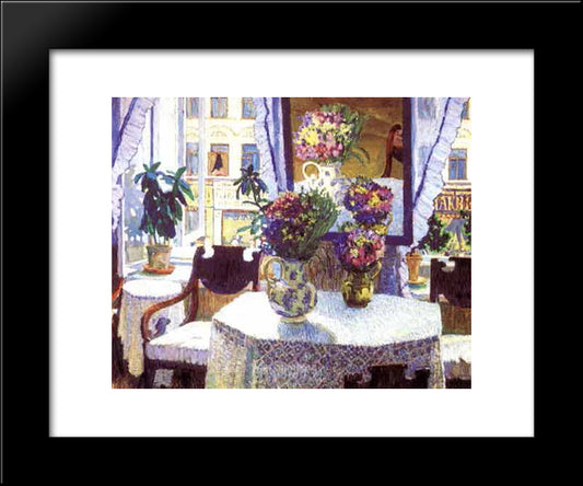 The Interieur 20x24 Black Modern Wood Framed Art Print Poster by Yuon, Konstantin