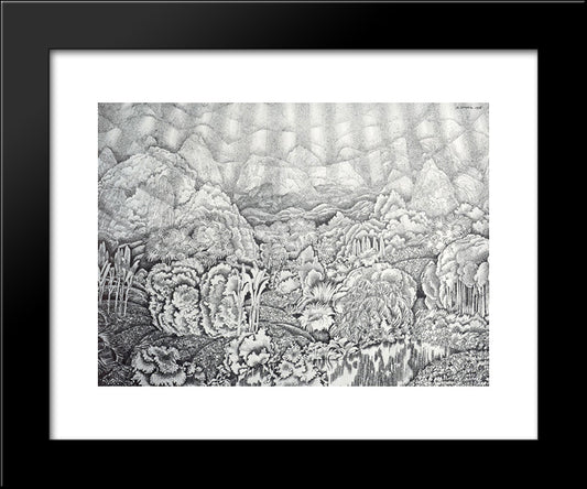The Kingdom Of Vegetation 20x24 Black Modern Wood Framed Art Print Poster by Yuon, Konstantin