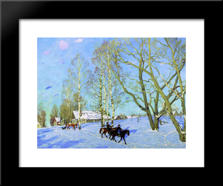 The March Sun 20x24 Black Modern Wood Framed Art Print Poster by Yuon, Konstantin