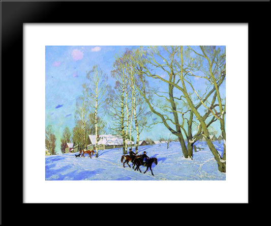 The March Sun 20x24 Black Modern Wood Framed Art Print Poster by Yuon, Konstantin