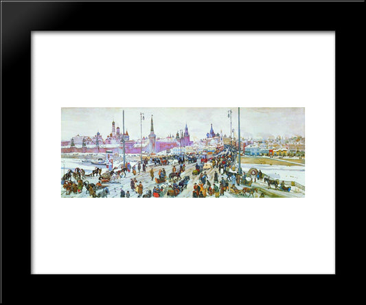 The Moskvoretsky Bridge 20x24 Black Modern Wood Framed Art Print Poster by Yuon, Konstantin