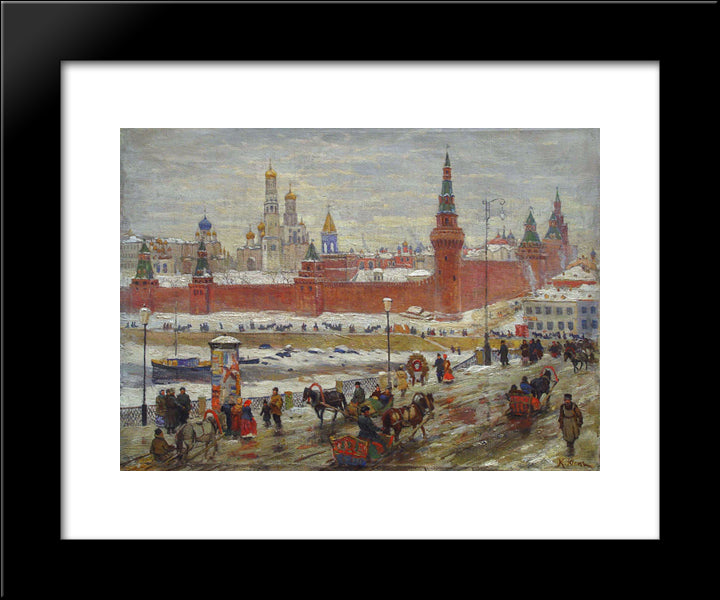 The Old Moscow 20x24 Black Modern Wood Framed Art Print Poster by Yuon, Konstantin