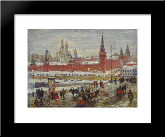 The Old Moscow 20x24 Black Modern Wood Framed Art Print Poster by Yuon, Konstantin