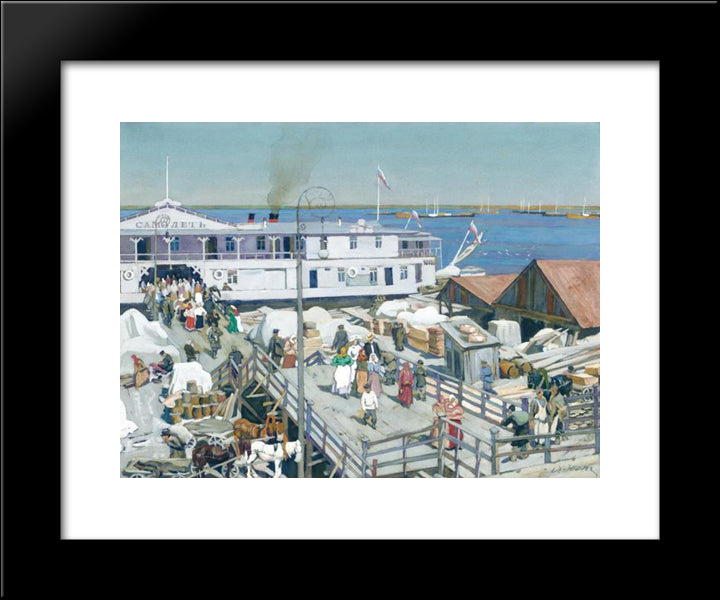 The Pierce Samolyot On Volga. Nizhny Novgorod 20x24 Black Modern Wood Framed Art Print Poster by Yuon, Konstantin