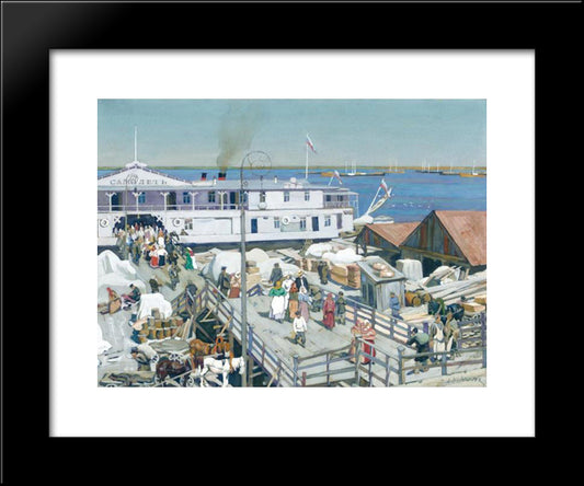 The Pierce Samolyot On Volga. Nizhny Novgorod 20x24 Black Modern Wood Framed Art Print Poster by Yuon, Konstantin