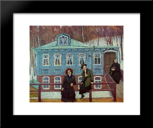 The Provincials 20x24 Black Modern Wood Framed Art Print Poster by Yuon, Konstantin