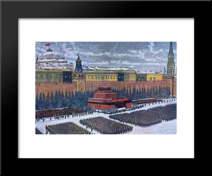 The Red Army On Parade In Red Square, Moscow, November 1940 20x24 Black Modern Wood Framed Art Print Poster by Yuon, Konstantin