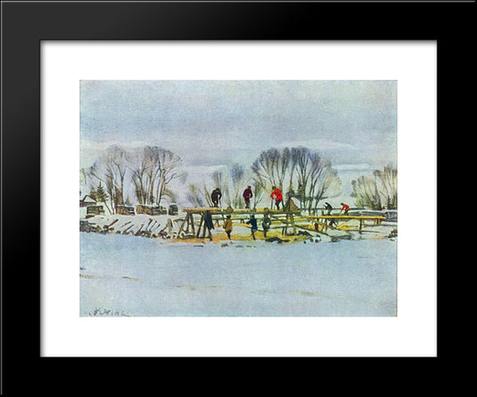 The Sawyers 20x24 Black Modern Wood Framed Art Print Poster by Yuon, Konstantin