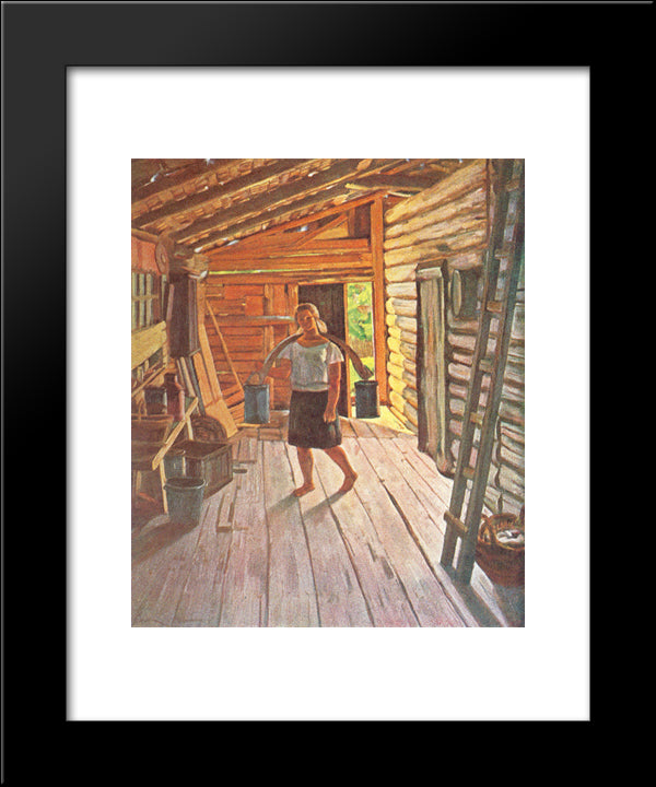 The Seney. Ligachevo 20x24 Black Modern Wood Framed Art Print Poster by Yuon, Konstantin