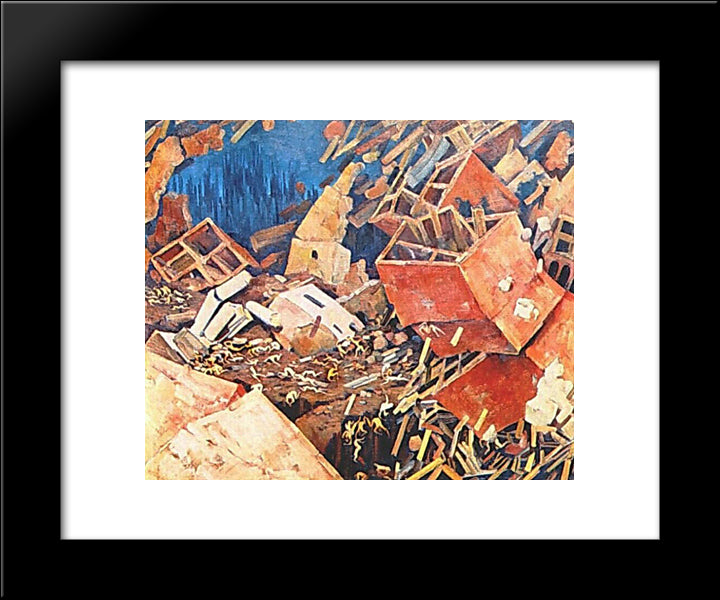 The Symphony Of Action 20x24 Black Modern Wood Framed Art Print Poster by Yuon, Konstantin