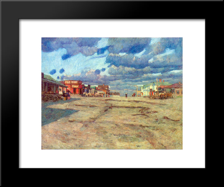 The Town Voskresensk 20x24 Black Modern Wood Framed Art Print Poster by Yuon, Konstantin