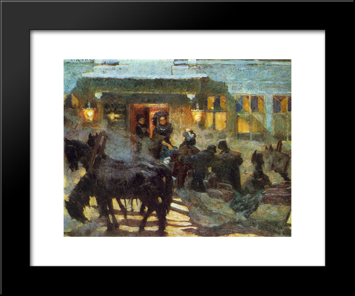 The Triple Near Old Yar 20x24 Black Modern Wood Framed Art Print Poster by Yuon, Konstantin