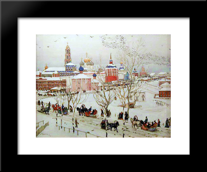 The View Of Monastery Fron The Vokzalnaya Street 20x24 Black Modern Wood Framed Art Print Poster by Yuon, Konstantin