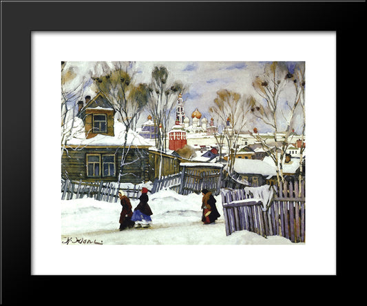 The View Of Troitse - Sergiyev Monastery 20x24 Black Modern Wood Framed Art Print Poster by Yuon, Konstantin