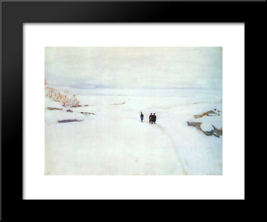 The Winter. Rostov The Great 20x24 Black Modern Wood Framed Art Print Poster by Yuon, Konstantin