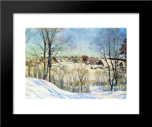 The Winter Day 20x24 Black Modern Wood Framed Art Print Poster by Yuon, Konstantin