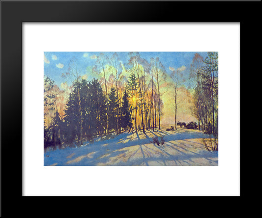The Winter Sun. Ligachevo 20x24 Black Modern Wood Framed Art Print Poster by Yuon, Konstantin