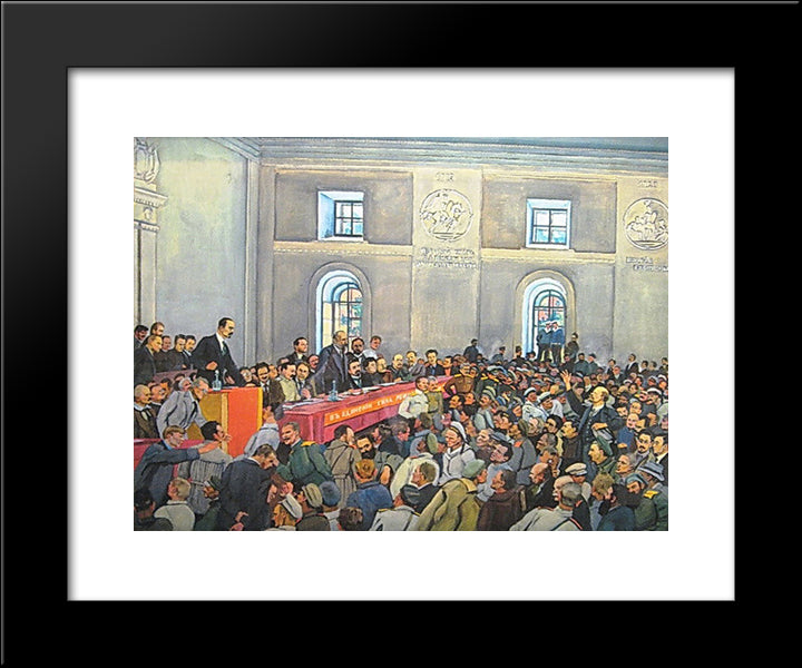 There Is Such A Party! (Lenin On The 1St All - Russian Congress Of Workers' And Soldiers'Deputies In Petrograd) 20x24 Black Modern Wood Framed Art Print Poster by Yuon, Konstantin