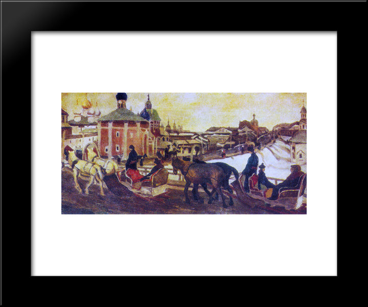 To Troyitsa 20x24 Black Modern Wood Framed Art Print Poster by Yuon, Konstantin