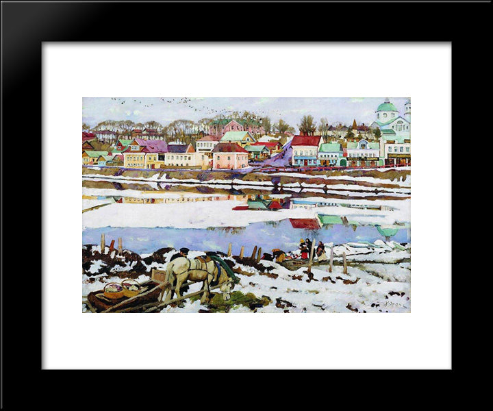 Torzhok 20x24 Black Modern Wood Framed Art Print Poster by Yuon, Konstantin