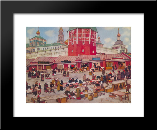 Troitsky Tenements. Zagorsk 20x24 Black Modern Wood Framed Art Print Poster by Yuon, Konstantin