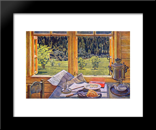 Window To Nature. Ligachevo, May 20x24 Black Modern Wood Framed Art Print Poster by Yuon, Konstantin
