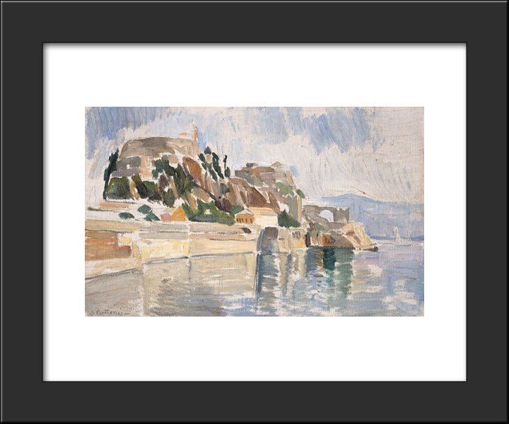 Kerkyra, The Old Fortress 20x24 Black Modern Wood Framed Art Print Poster by Parthenis, Konstantinos
