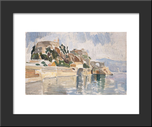 Kerkyra, The Old Fortress 20x24 Black Modern Wood Framed Art Print Poster by Parthenis, Konstantinos