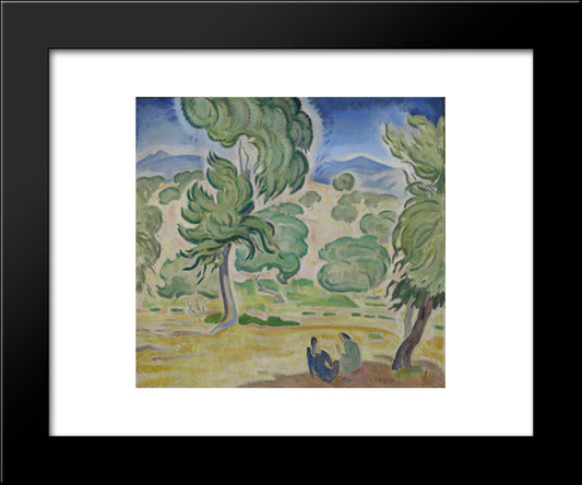 Pine Trees On Kerkyra 20x24 Black Modern Wood Framed Art Print Poster by Parthenis, Konstantinos