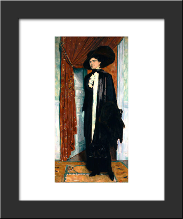 Portrait Of Julia Parthenis 20x24 Black Modern Wood Framed Art Print Poster by Parthenis, Konstantinos