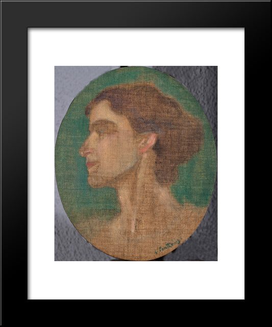 Portrait Of Ioulia Partheni 20x24 Black Modern Wood Framed Art Print Poster by Parthenis, Konstantinos