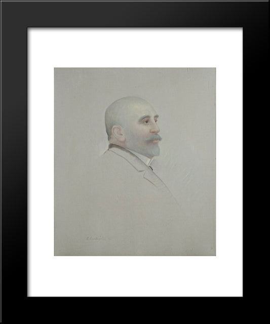 Portrait Of P. Papathanasiou 20x24 Black Modern Wood Framed Art Print Poster by Parthenis, Konstantinos