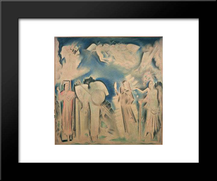 The Apotheosis Of Athanasios Diakos 20x24 Black Modern Wood Framed Art Print Poster by Parthenis, Konstantinos
