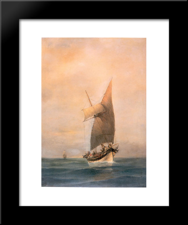 Boat 20x24 Black Modern Wood Framed Art Print Poster by Volanakis, Konstantinos