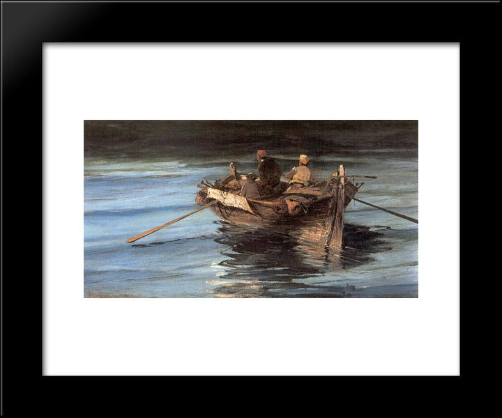Fishing Boat 20x24 Black Modern Wood Framed Art Print Poster by Volanakis, Konstantinos