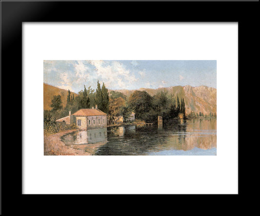 Seashore Of Poros 20x24 Black Modern Wood Framed Art Print Poster by Volanakis, Konstantinos