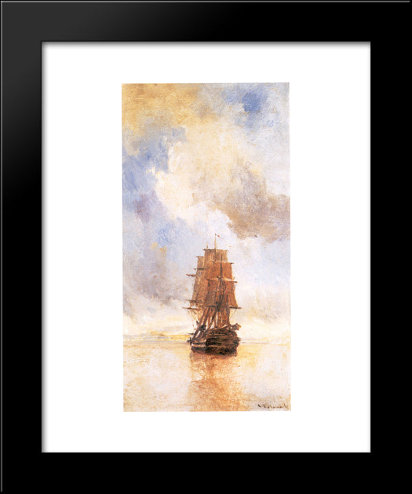 Ship 20x24 Black Modern Wood Framed Art Print Poster by Volanakis, Konstantinos