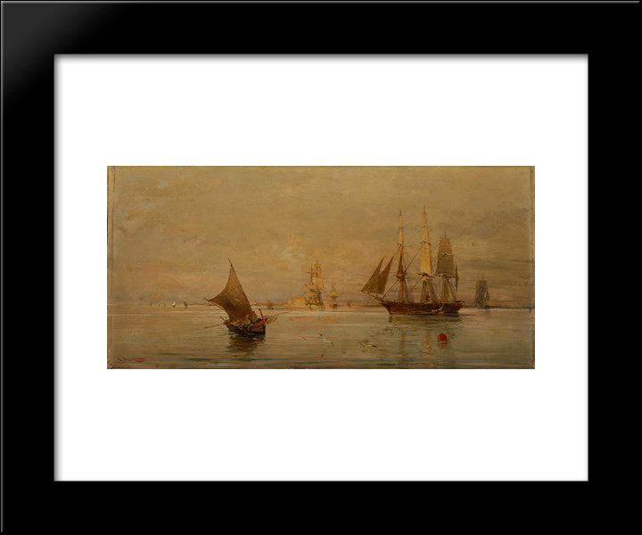 The Morning Catch 20x24 Black Modern Wood Framed Art Print Poster by Volanakis, Konstantinos